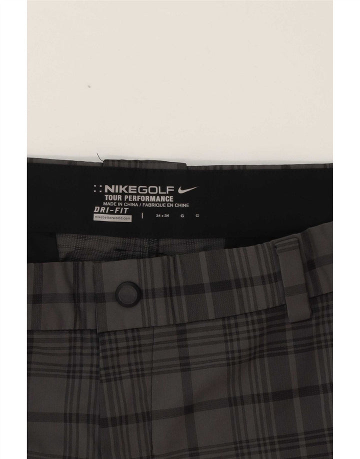Calça Nike Masculina Dri Fit Straight Chino W34 L31 Cinza Check Poliéster