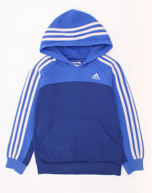 Adidas meninos moletom com capuz 7-8 anos azul marinho algodão colorblock