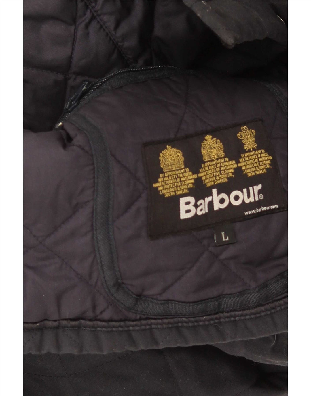 Jaqueta acolchoada masculina Barbour UK 40 grande azul marinho