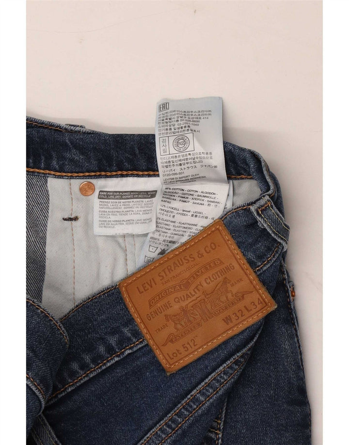 Shorts jeans feminino Levi's 512 W32 azul médio algodão