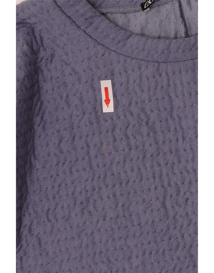 Zara Blusa Crop Feminina Top Reino Unido 14 Grande Roxo