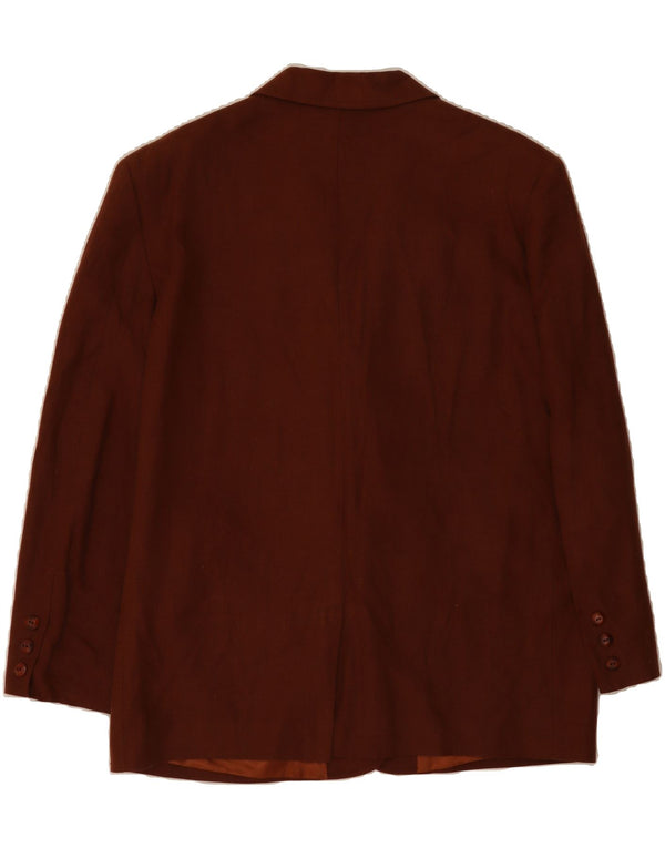 Jaqueta blazer feminina BENETTON manga 3/4 com 3 botões IT 46 grande marrom