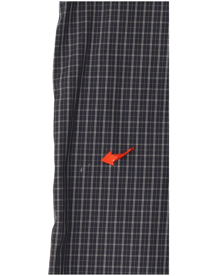 EDDIE BAUER Camisa masculina alta e relaxada, grande, azul marinho, xadrez, algodão