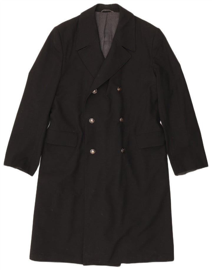 Casaco masculino vintage com peito duplo UK 38 médio preto