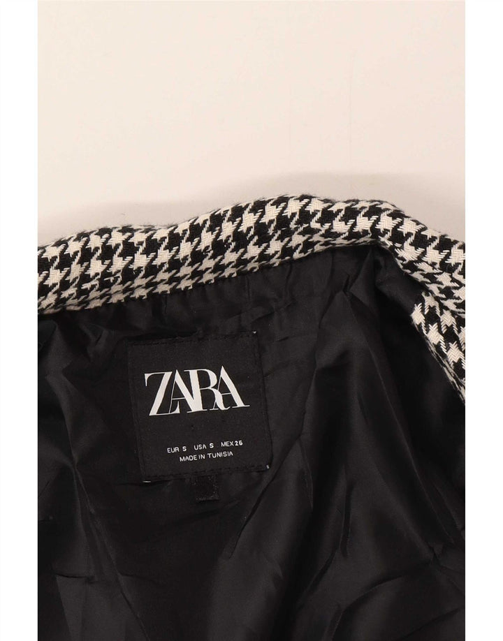 Zara Womens Oversized Bolero Jacket UK 10 Small Black Houndstooth