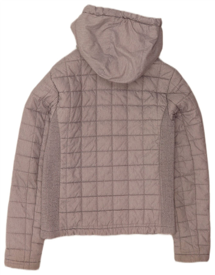Jaqueta acolchoada com capuz feminina Superdry UK 10 poliéster cinza pequeno