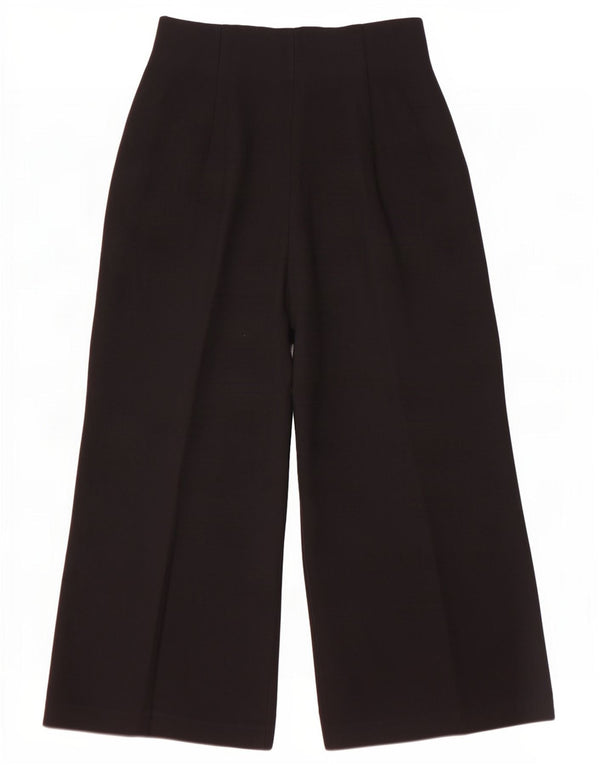 Calça feminina Zara com perna larga cortada pequena W27 L24 preta