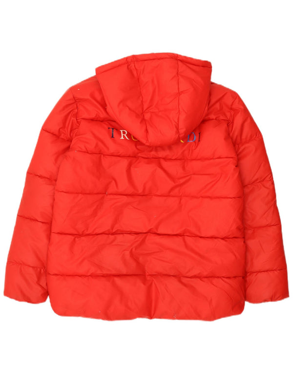 Casaco acolchoado com capuz Trussardi Junior para meninas 15-16 anos poliéster vermelho