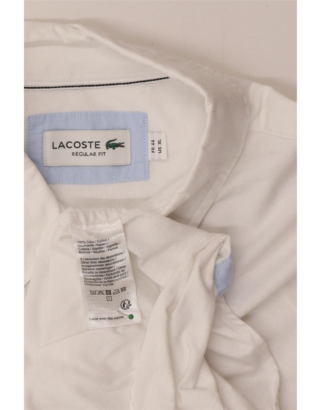 Camisa masculina Lacoste Regular Fit tamanho 44 XL algodão branco