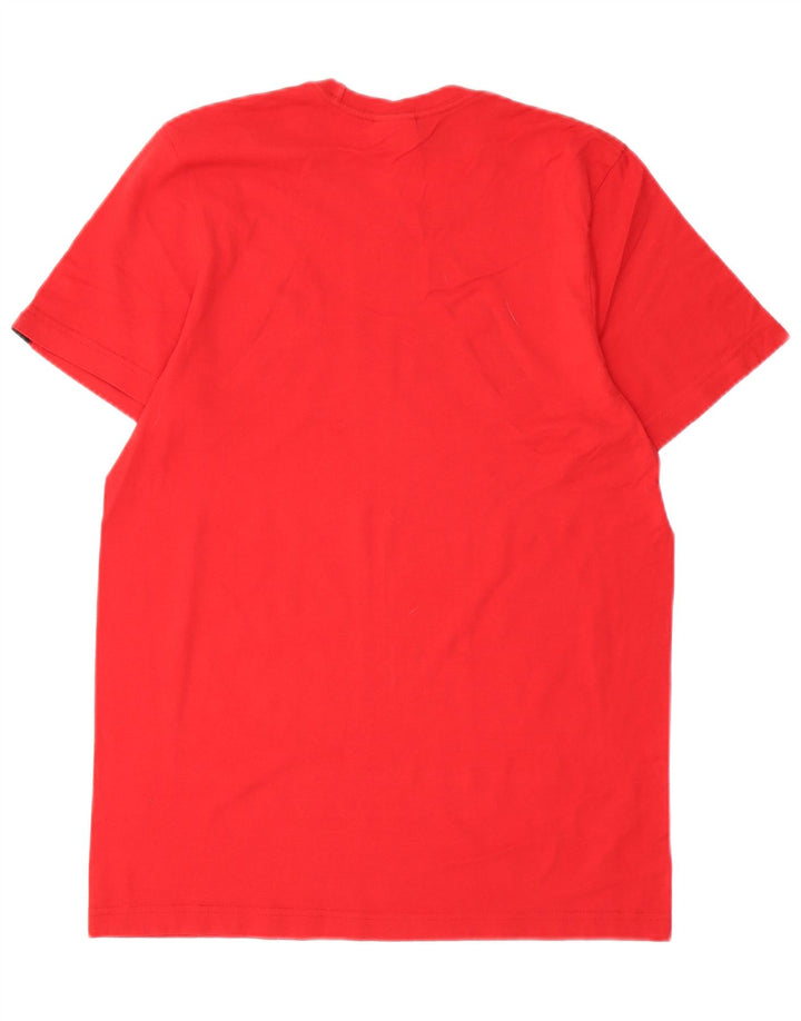 ADIDAS Mens Graphic T-Shirt Top Pequeno Algodão Vermelho