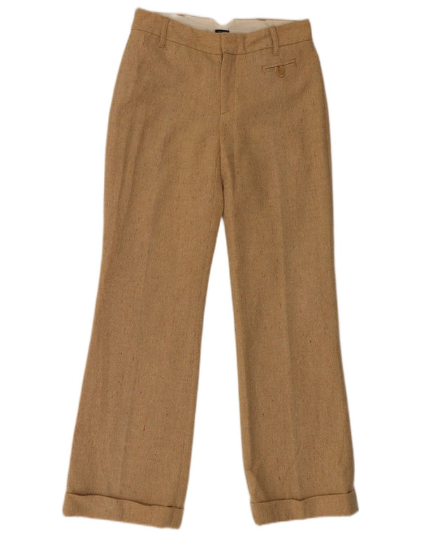 Calça feminina casual stretch bootcut da Gap US 4 pequena W30 L32 bege manchada