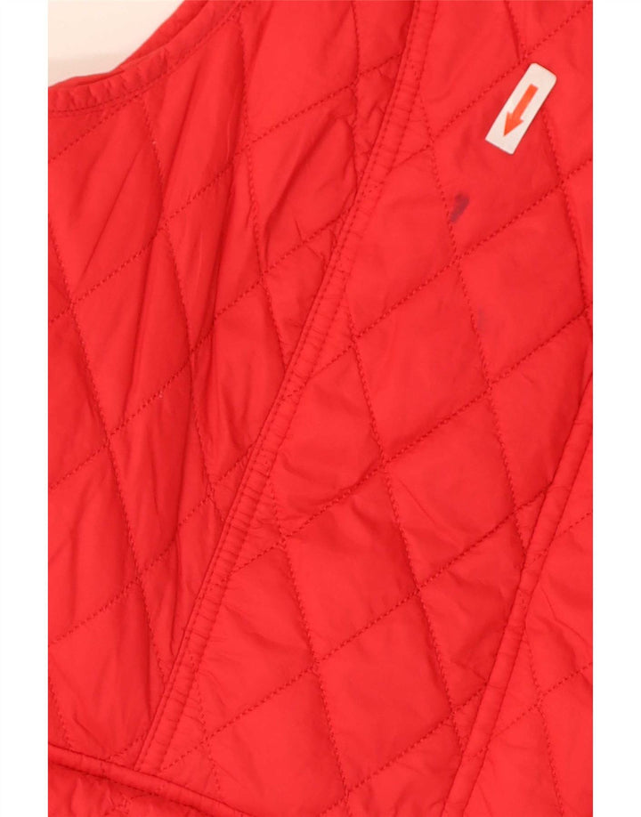 Colete acolchoado feminino Barbour UK 14 grande poliamida vermelha