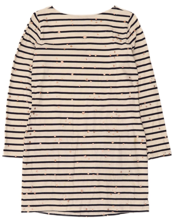 Vestido feminino Joules com bainha com padrão abstrato Reino Unido 10 listrado branco pequeno