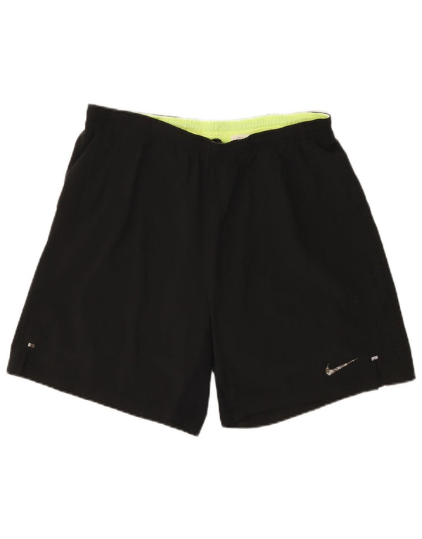 Shorts esportivos femininos Nike Dri Fit UK 14 grande poliéster preto