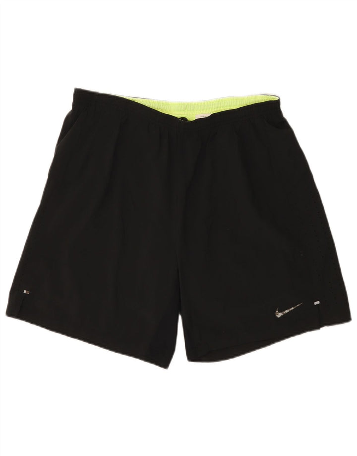 Shorts esportivos femininos Nike Dri Fit UK 14 grande poliéster preto