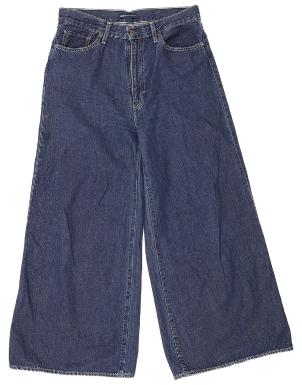 Jeans feminino Levi's cintura alta com perna larga W31 L29 algodão azul marinho