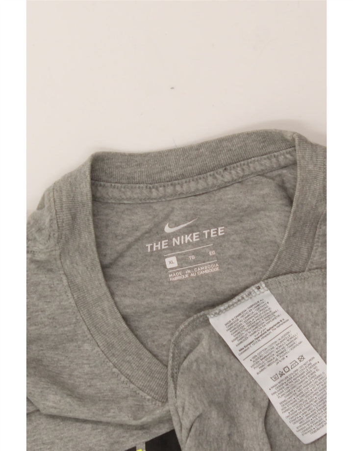 NIKE Mens Graphic T-Shirt Top XL Grey Cotton Vintage Nike and Second-Hand Nike from Messina Hembry 