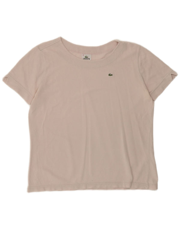 Camiseta feminina Lacoste tamanho superior 48 XL algodão rosa