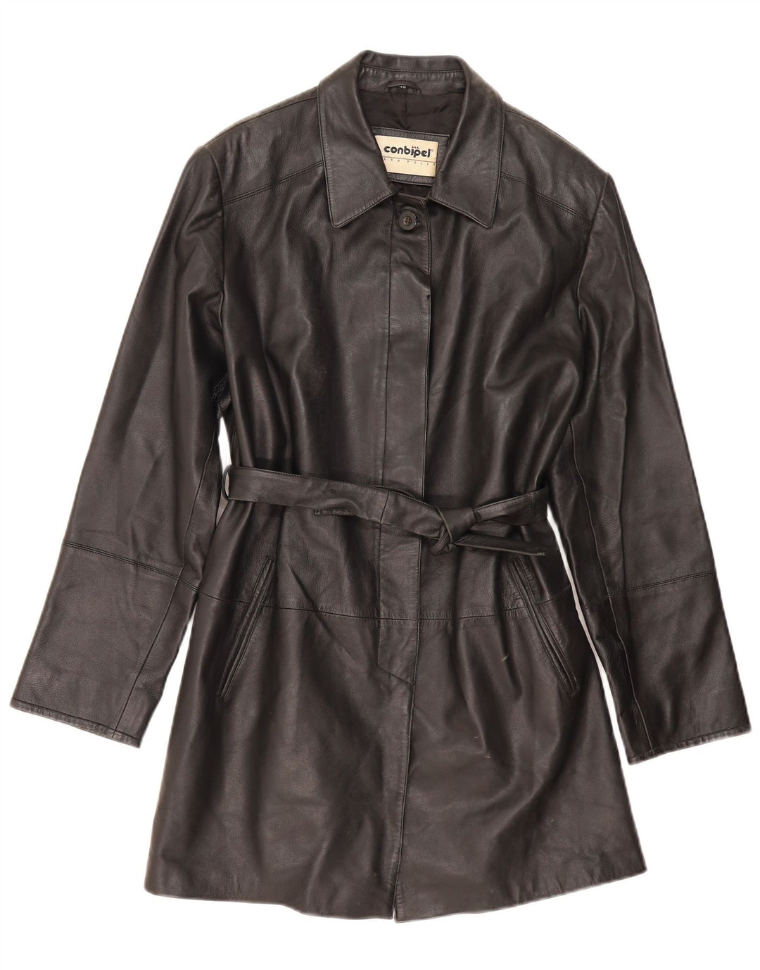 Casaco de couro feminino Conbipel IT 48 XL couro preto