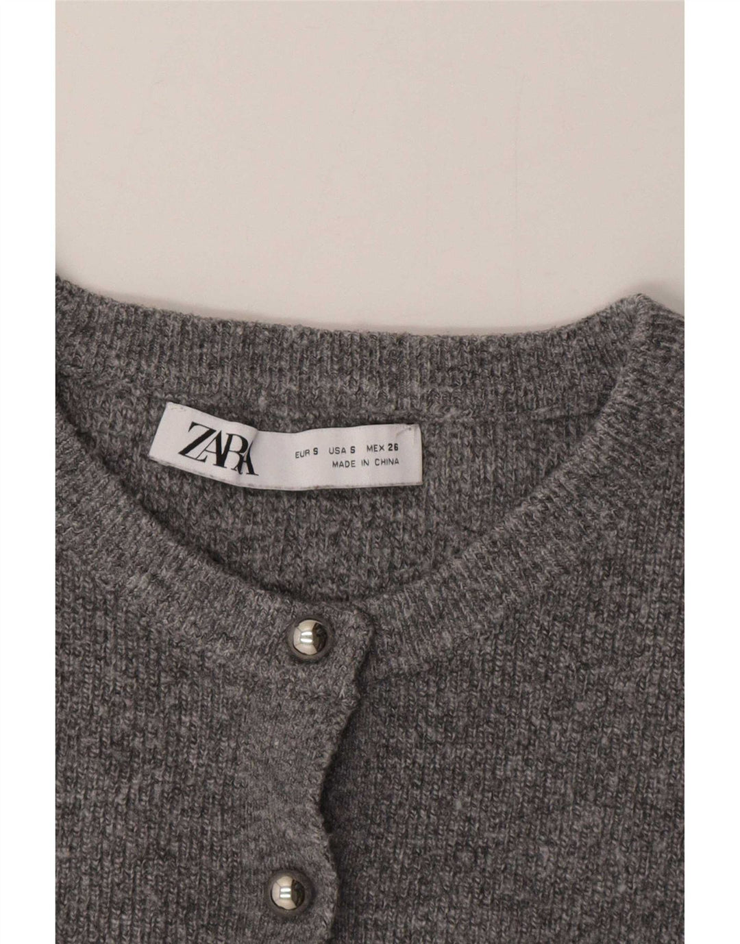 Suéter Zara Feminino Crop Cardigan Reino Unido 10 Pequeno Cinza