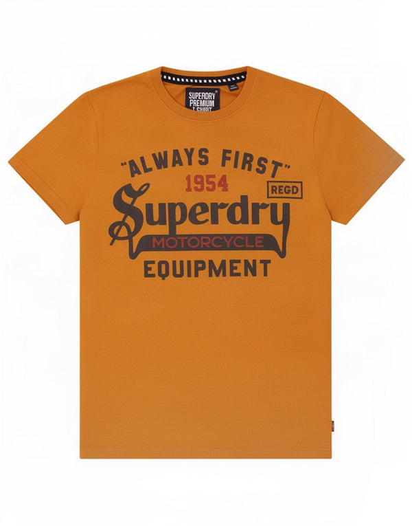 Camiseta gráfica masculina Superdry Top XL algodão marrom