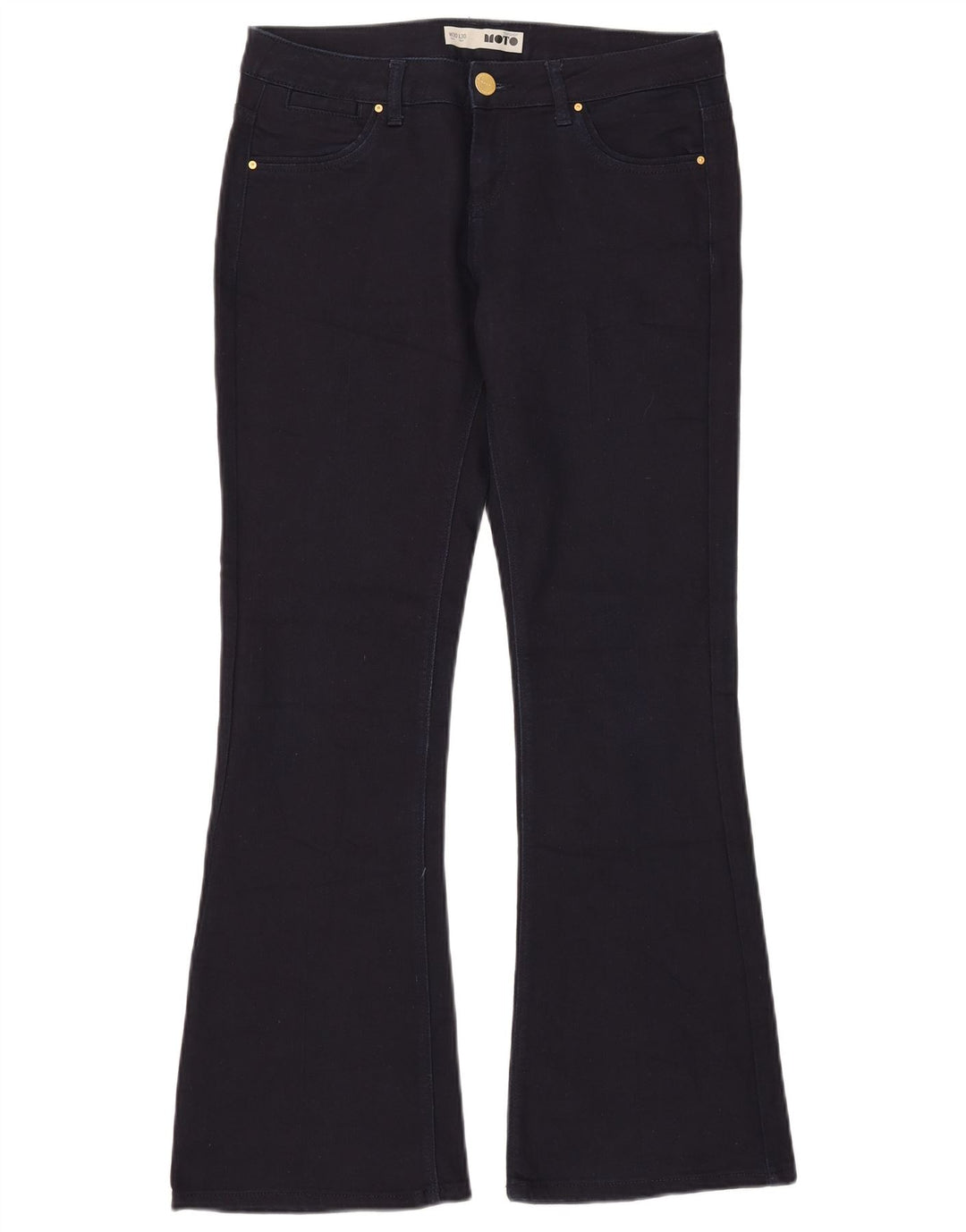Topshop feminino jeans largo W30 L30 algodão azul marinho