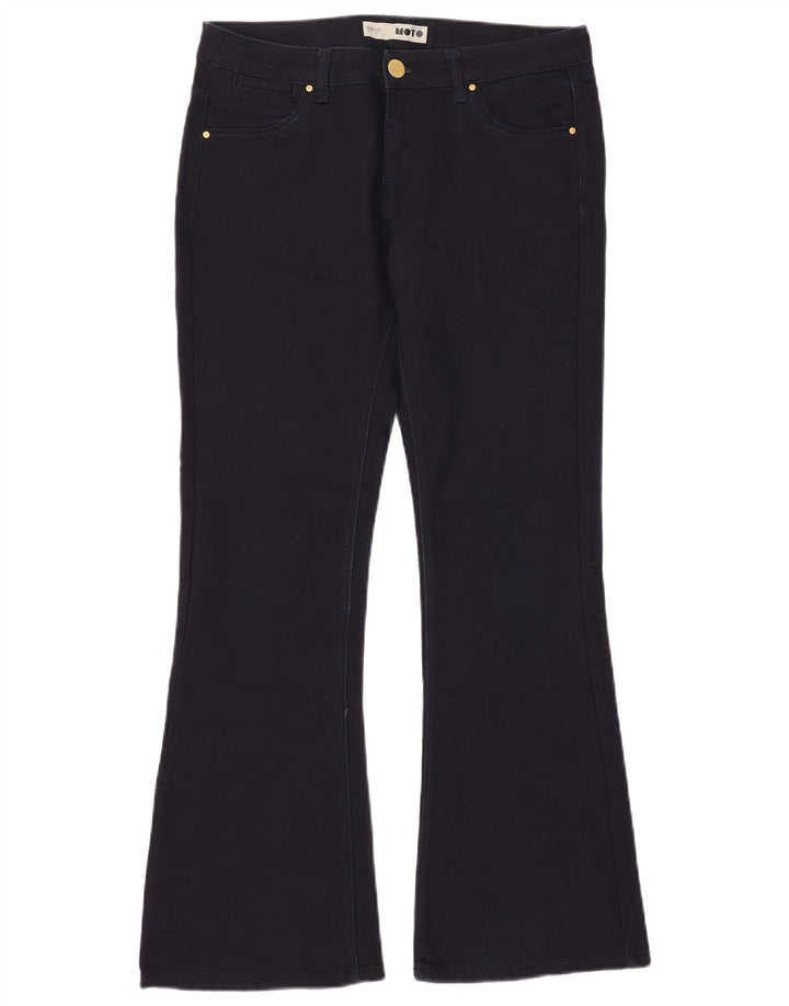 Topshop feminino jeans largo W30 L30 algodão azul marinho