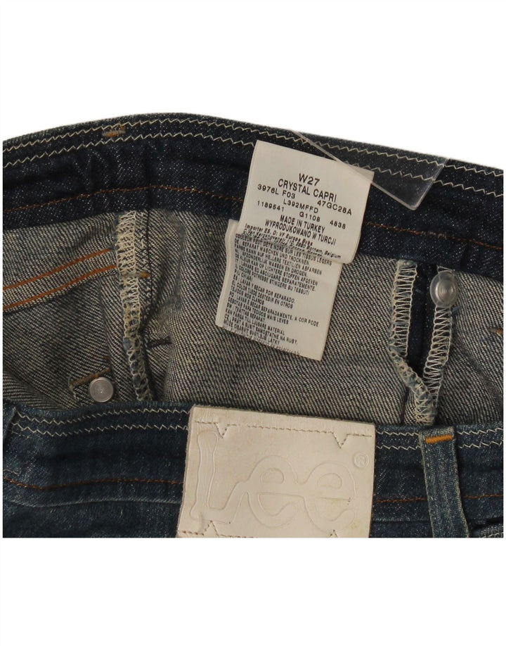 Lee Womens Crystal Capri Jeans W27 L17 Azul Algodão