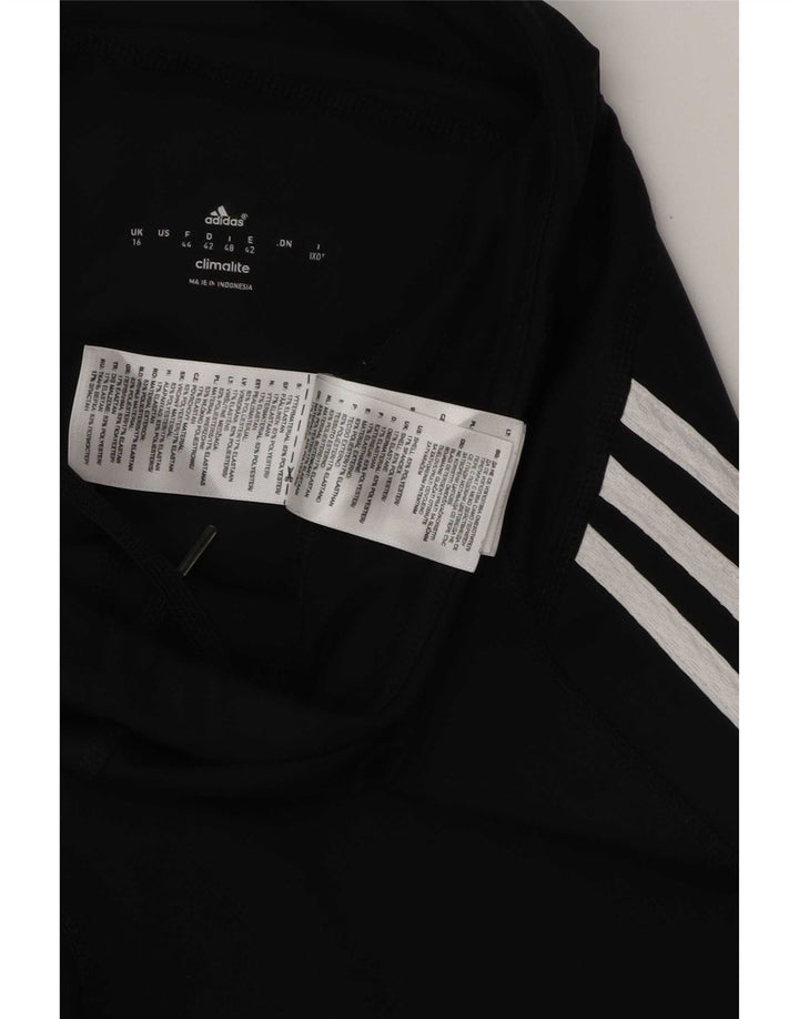 Adidas Womens Climalite Capri Leggings UK 16 Grande Poliéster Preto