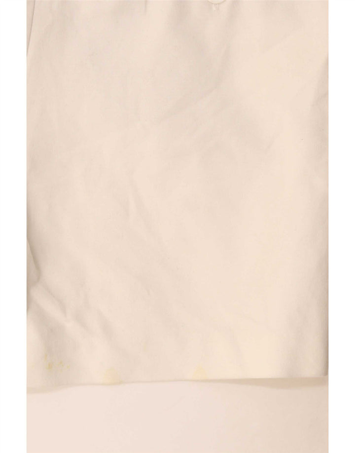 Zara Womens Chino Shorts Pequeno W27 Branco