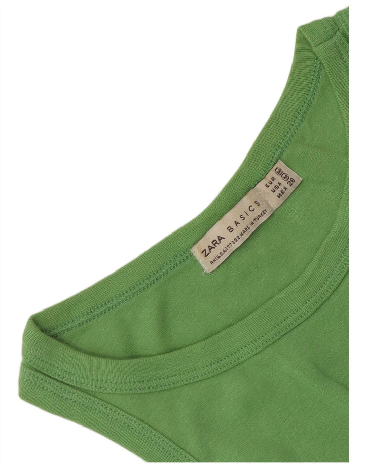 Top colete feminino ZARA UK 12 verde médio