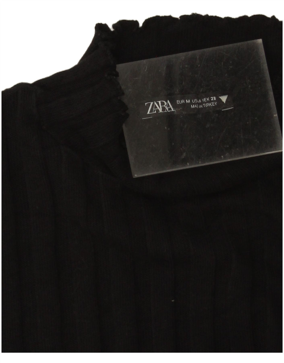 Suéter feminino Zara com gola tartaruga e gola alta Reino Unido 12 médio preto