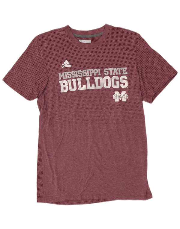 Adidas Mens Mississippi State Bulldogs Camiseta gráfica Top Médio Marrom