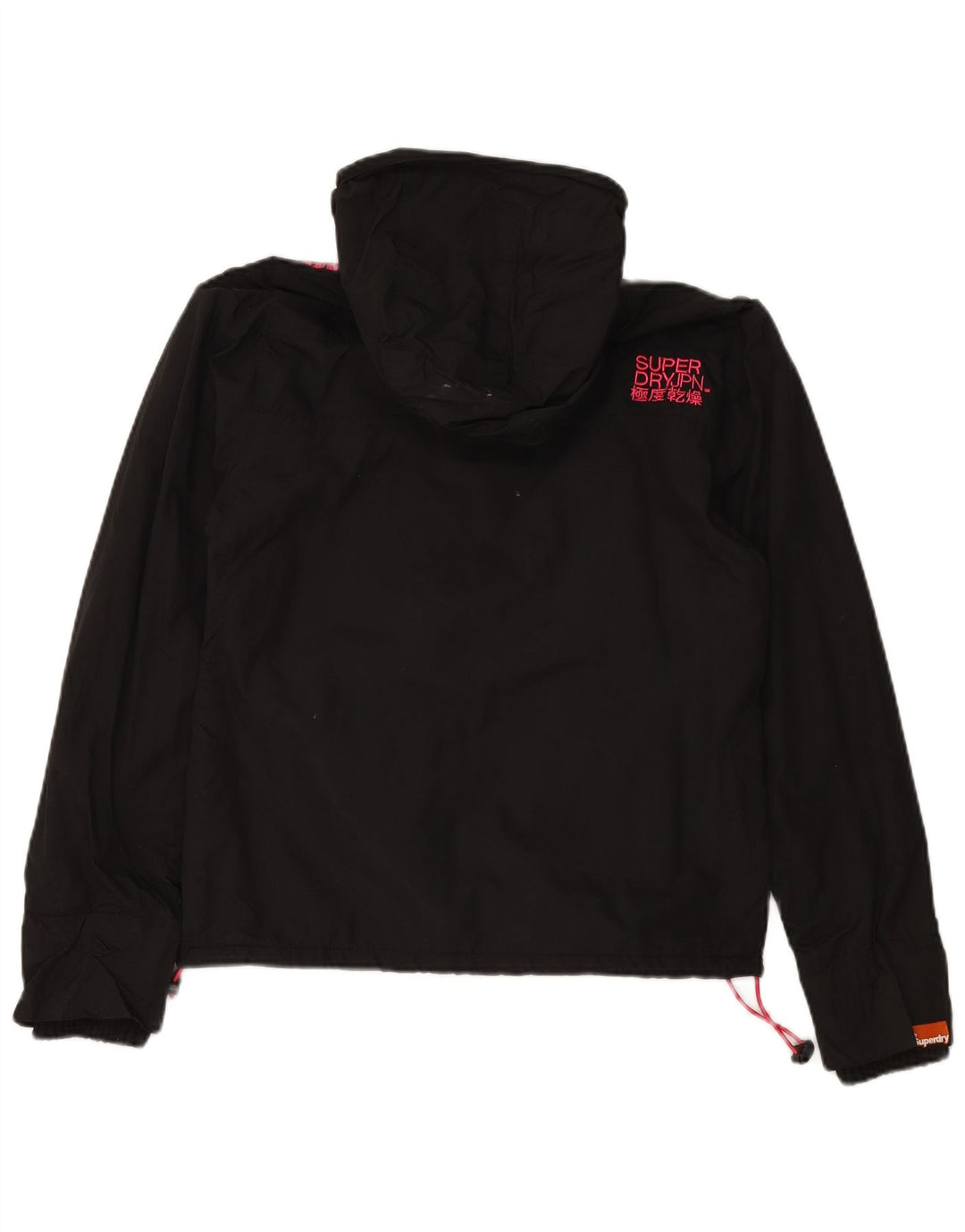 Jaqueta corta-vento feminina SUPERDRY The Windcheater UK 14 grande preta