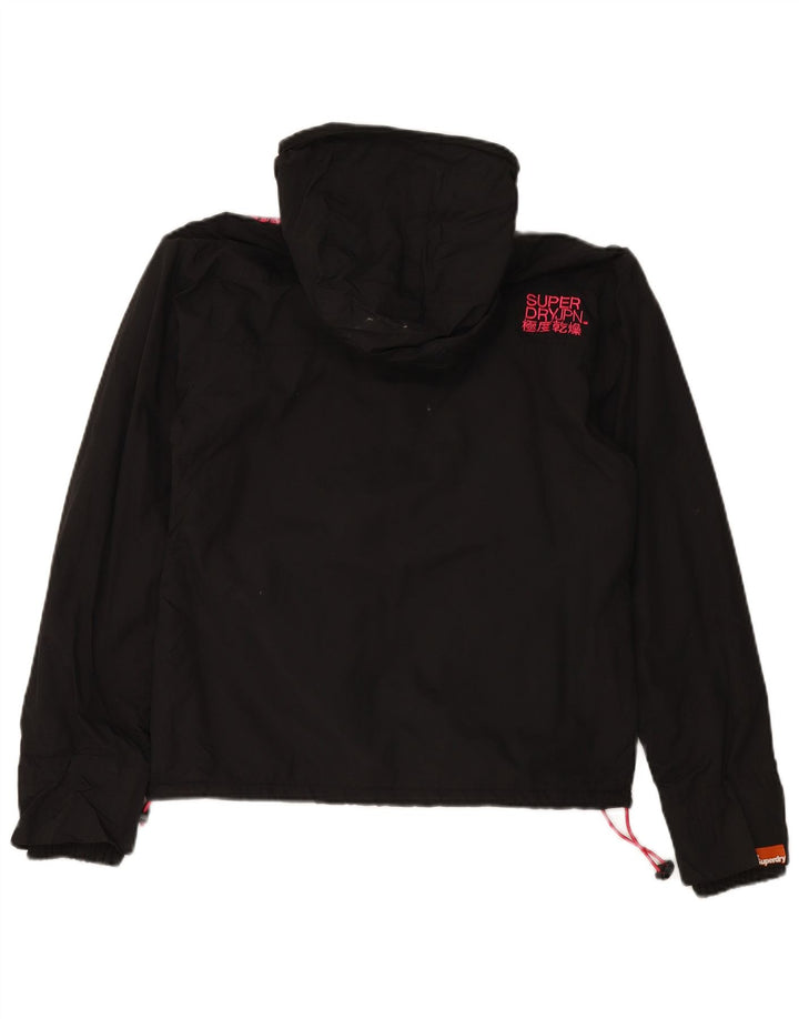 Jaqueta corta-vento feminina SUPERDRY The Windcheater UK 14 grande preta
