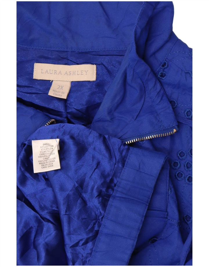 Jaqueta bomber feminina Laura Ashley Reino Unido 20 2XL algodão azul