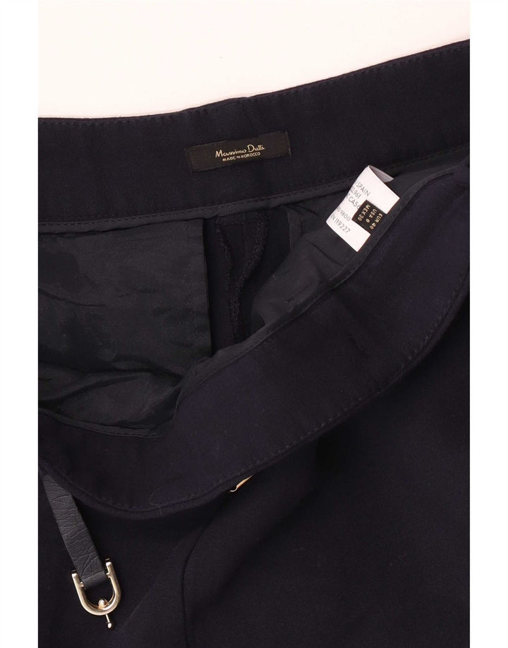 Calça feminina Slim Suit Massimo Dutti EU 40 Médio W30 L27 Lã Azul Marinho