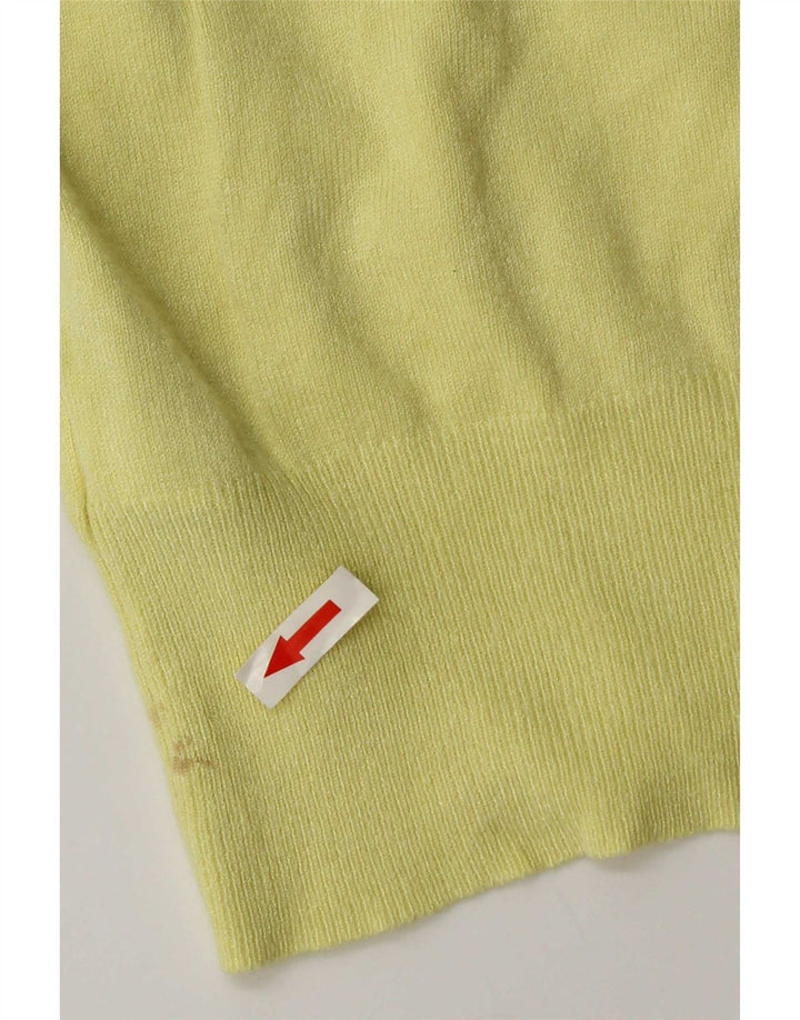 Suéter cardigã feminino Marks & Spencer Reino Unido 14 grande viscose amarela