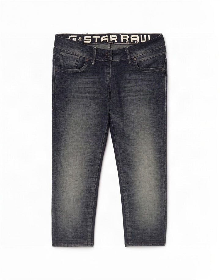 Calça jeans feminina super baixa G-Star W27 L18 algodão azul