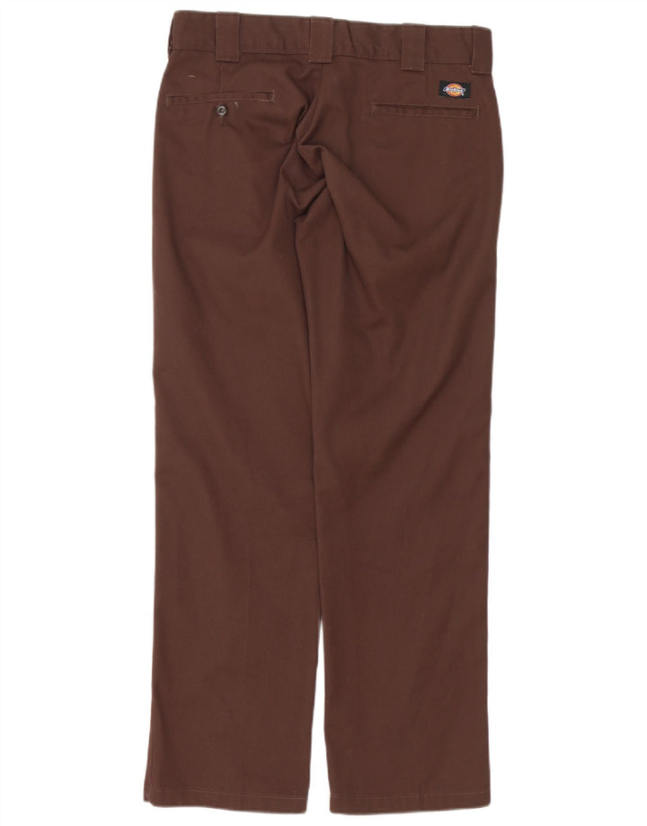 Calças Chino retas masculinas Dickies Slim Fit W32 L32 poliéster marrom