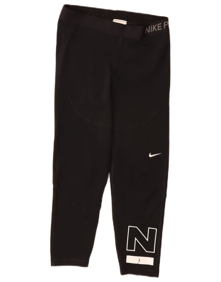Leggings Nike Femininas Graphic Crop UK 8 Pequenas Poliéster Pretas