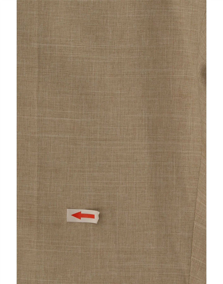 Calça masculina de terno reto Marks & Spencer W32 L31 poliéster bege
