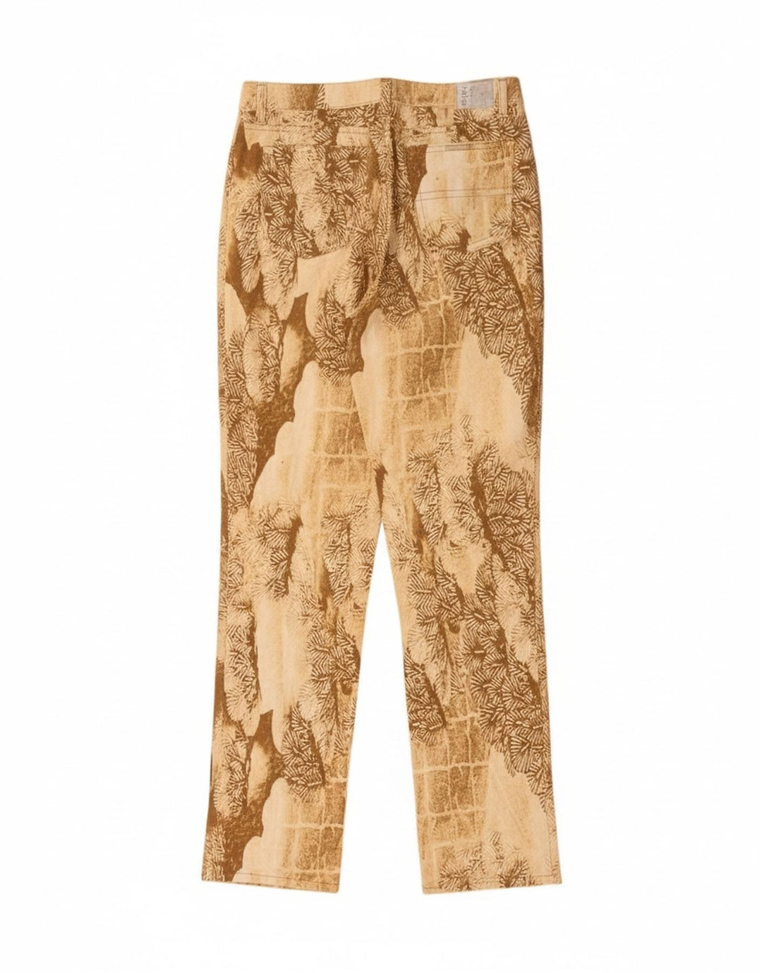 Calça feminina Trussardi com estampa abstrata reta casual W32 L33 bege
