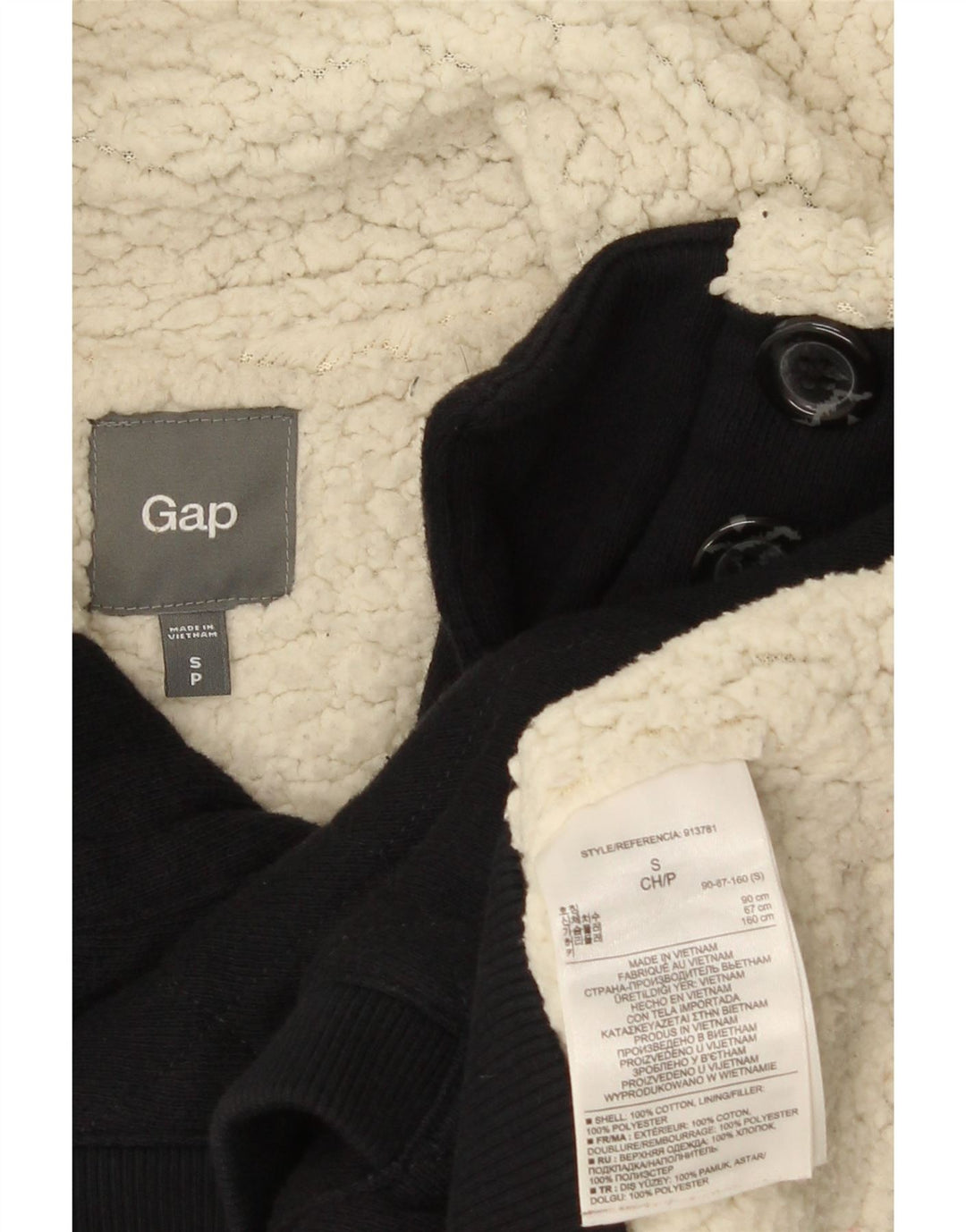 Jaqueta Bomber Sherpa Feminina Gap Reino Unido 10 Pequeno Algodão Azul Marinho