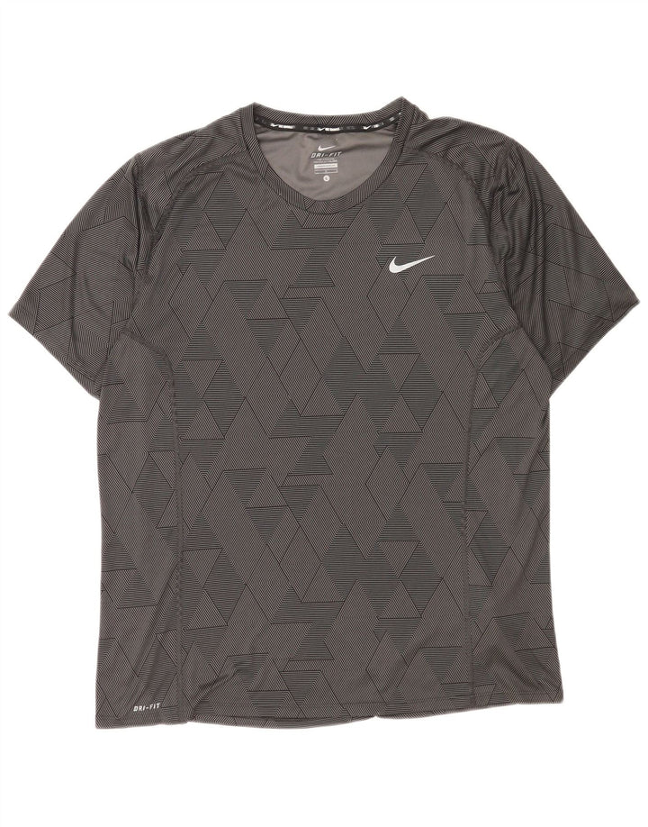 Camiseta Nike Masculina Dri Fit Top Grande Poliéster Geométrico Preto