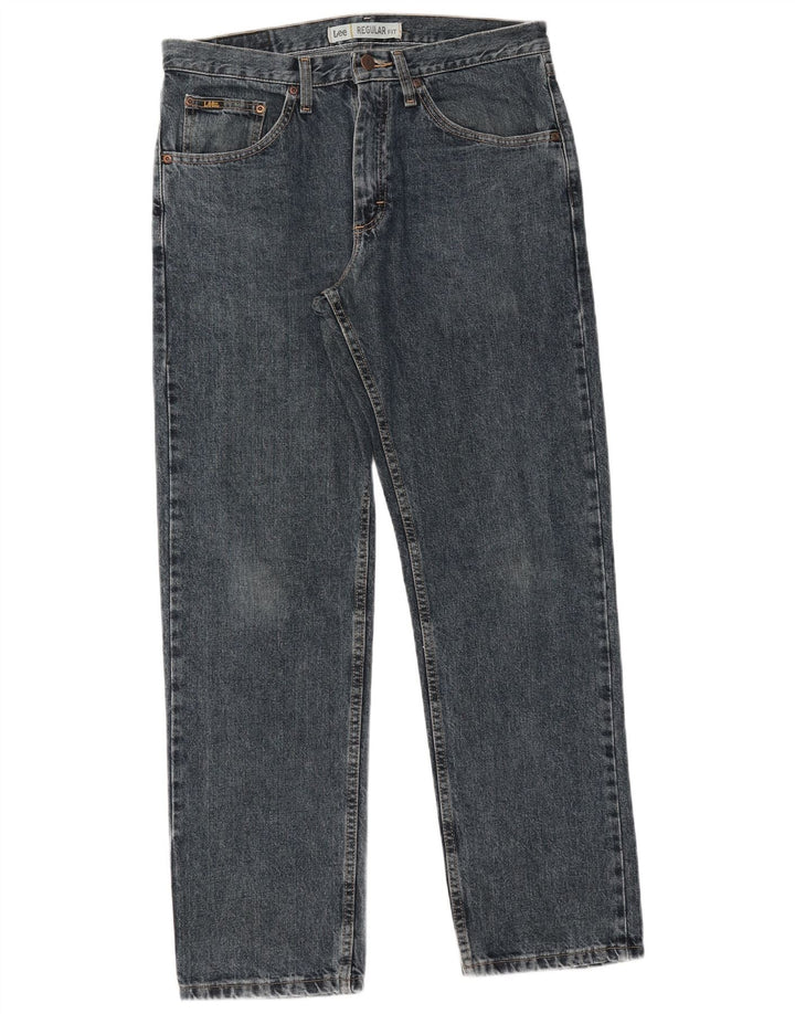 Lee Mens Regular Fit Straight Jeans W32 L30 Azul Algodão