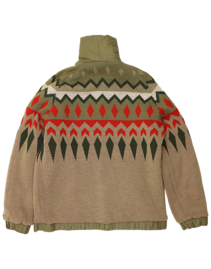Jaqueta masculina reversível Silvy UK 38 algodão geométrico verde médio