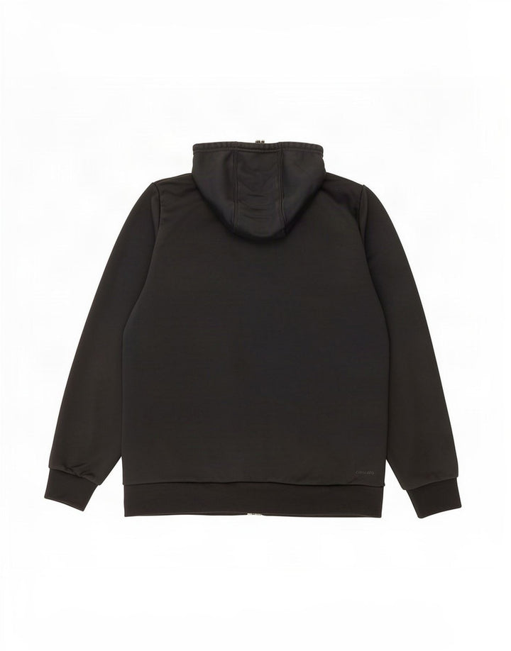 Suéter masculino Adidas Climalite Graphic Zip com capuz grande poliéster preto