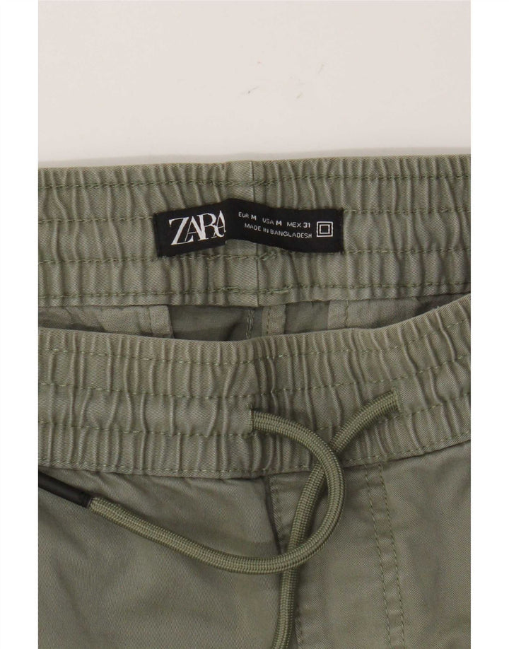 Calça jogger masculina Zara Chino médio W31 L27 cáqui