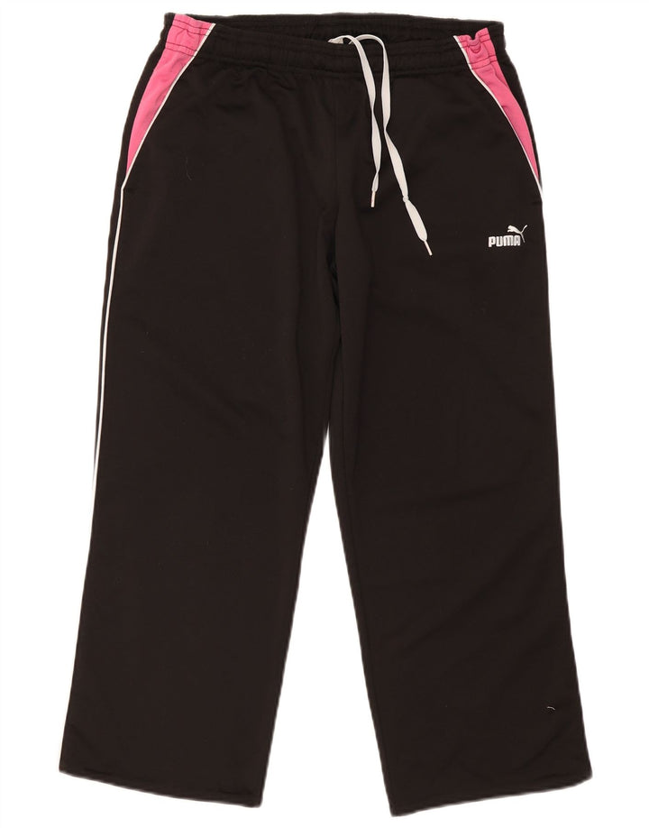 Calça de treino feminina Puma UK 14 médio preto colorblock poliéster